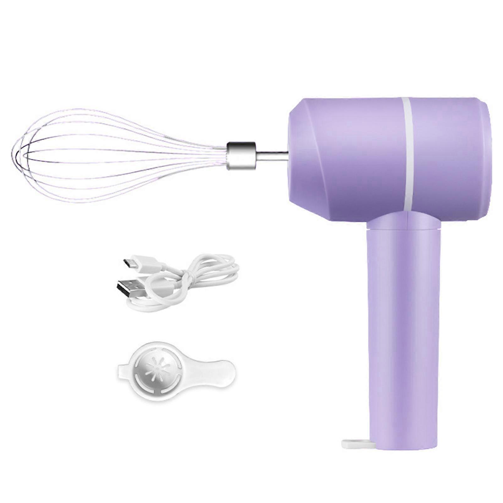 Electric Egg Beater Handheld Mixer USB-C Charging Cordless Whisk with Detachable Beaters 3 Speeds Modes Kitchen Tool for Baking Cooking Jikaix