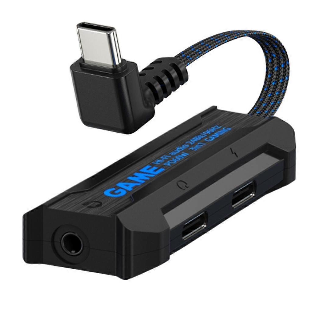  USB C to 3.5mm Headphone and Charger Adapter 3 in 1 Type C to Aux Audio Jack with PD 60W Fast Charging Splitter