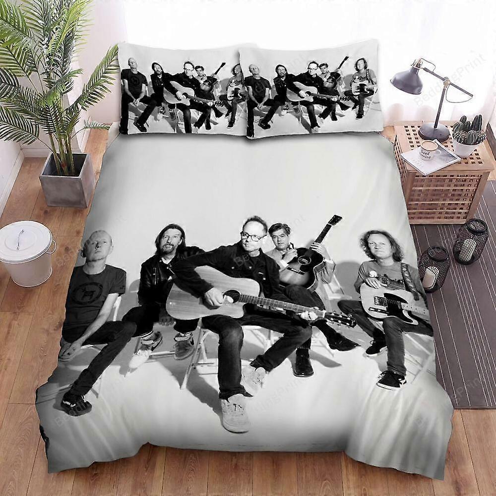 v5725 Lençóis Gin Blossoms A Banda Postando Com Guitarra Juntos Conjunto de Capa de Edredão Lençóis IU5725