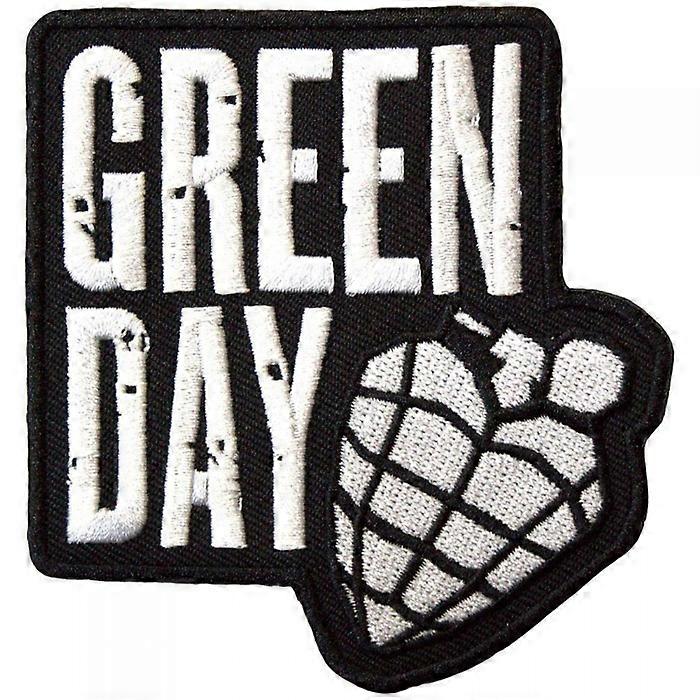 Green Day Grenade Woven Stacked Logo Iron On Patch