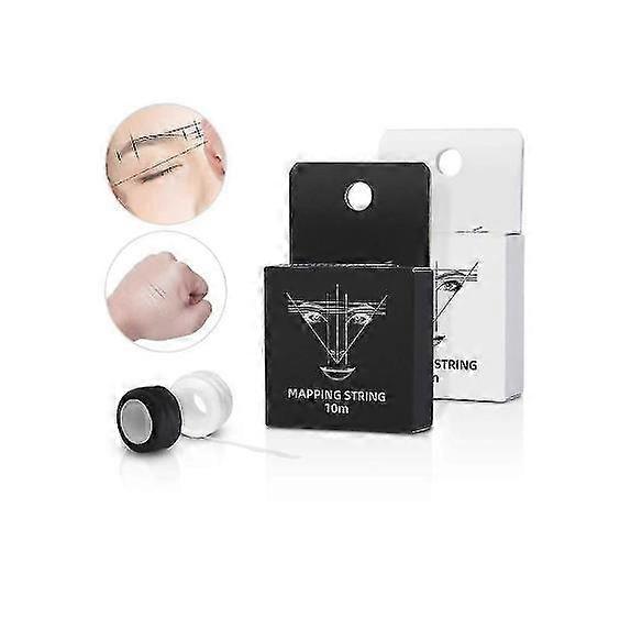 Eyebrow Mapping String,2 Pack Eyebrow Mapping String,pre-inked Black White Eyebrow Thread For Microblading, Measuring Tool For Marking Symmetrical