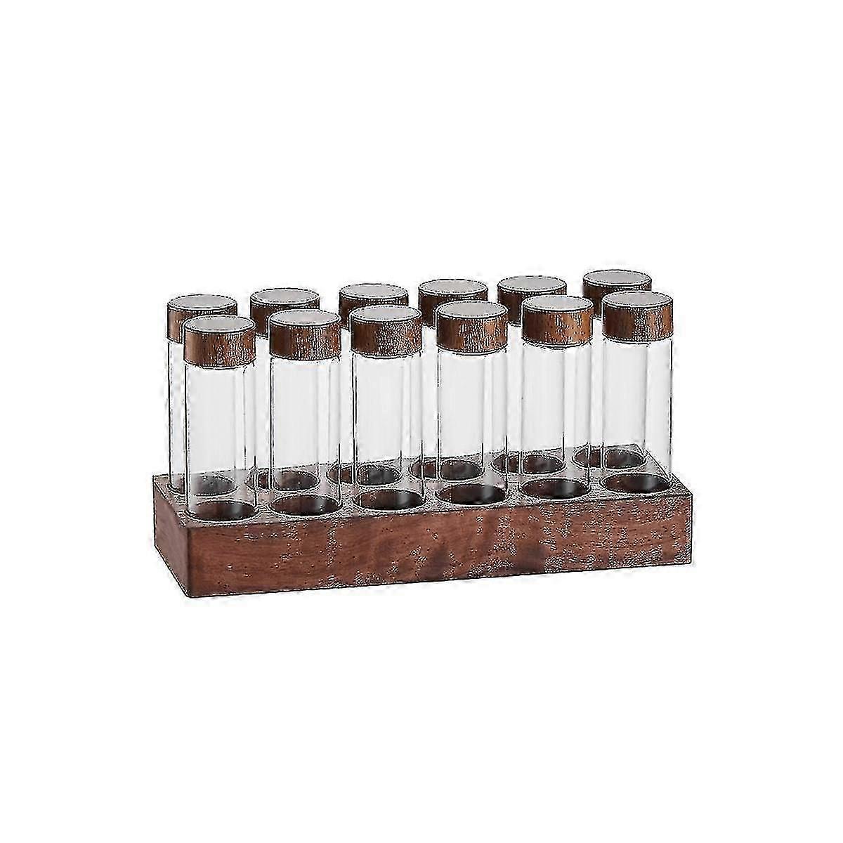 Oppbevaringsrør for kaffebønner med displaystativ og trakt i tre - enkeltdose for espresso