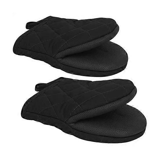 2Pcs Heat Resistant Oven Mitts with Hanging Loop Non-Slip Grip Baking