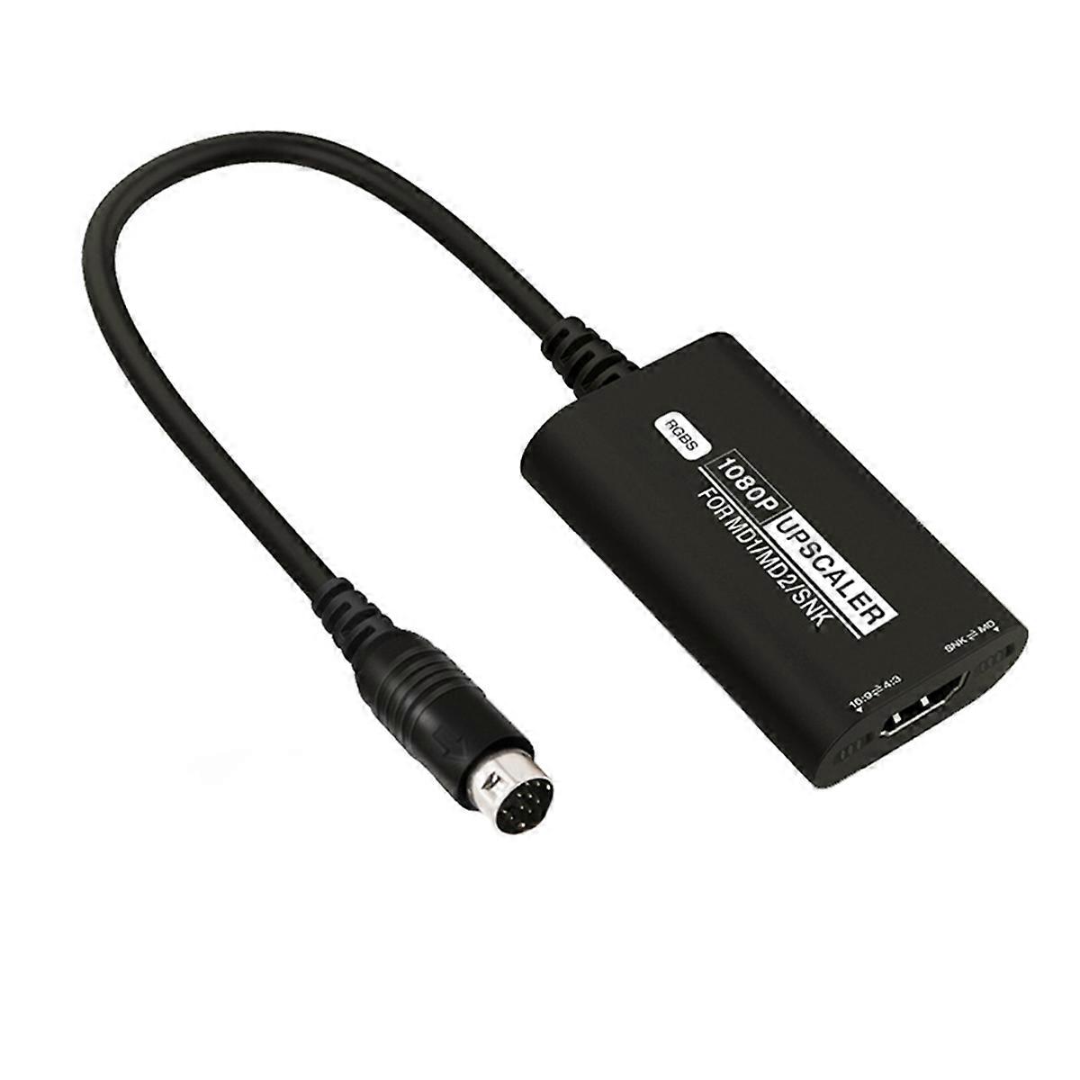 -Compatible RGBS 1080 HD Video Converter 16/9 4/3 HD TV Video Cable Splitter for MD1 MD2 Game Acces