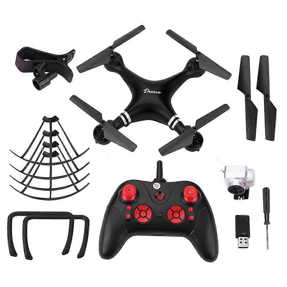 RC Drone Afstandsbediening Quadcopter 4CH Wifi FPV Hoogte Hold Toy met 640P Camera (Zwart)