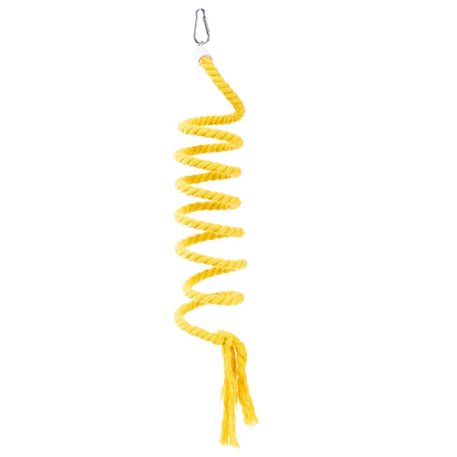 Lovebird Parrots Cage Spiral Bridge Swing Climbing Cotton Training Ladder Toy for Bird Pet Supplies Yellow