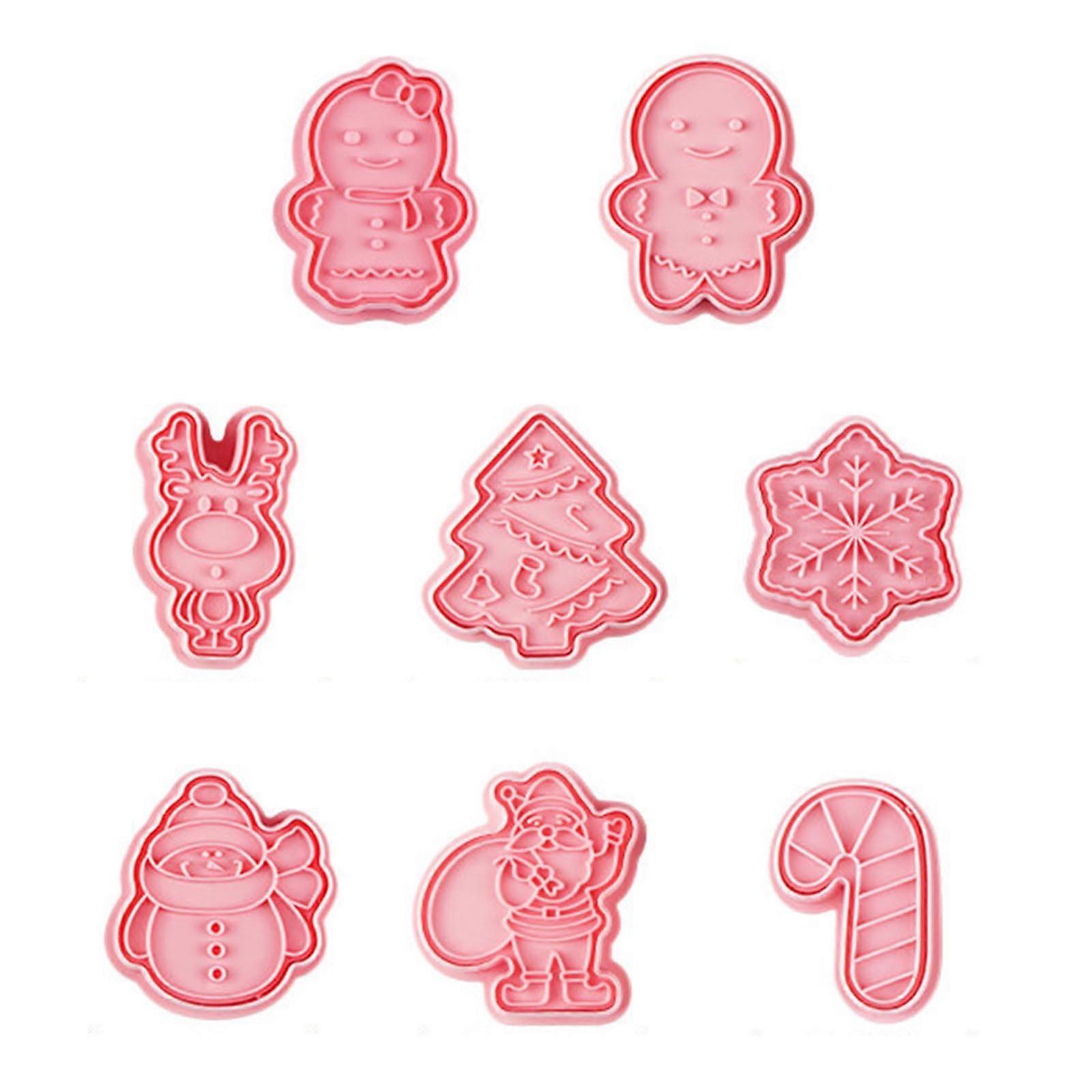 Plastic Cookie Emossing Matrițe Tăietor de biscuiți Ștampilă Crăciun Forme DIY Accesorii de copt pentru a face prăjituri drăguțe