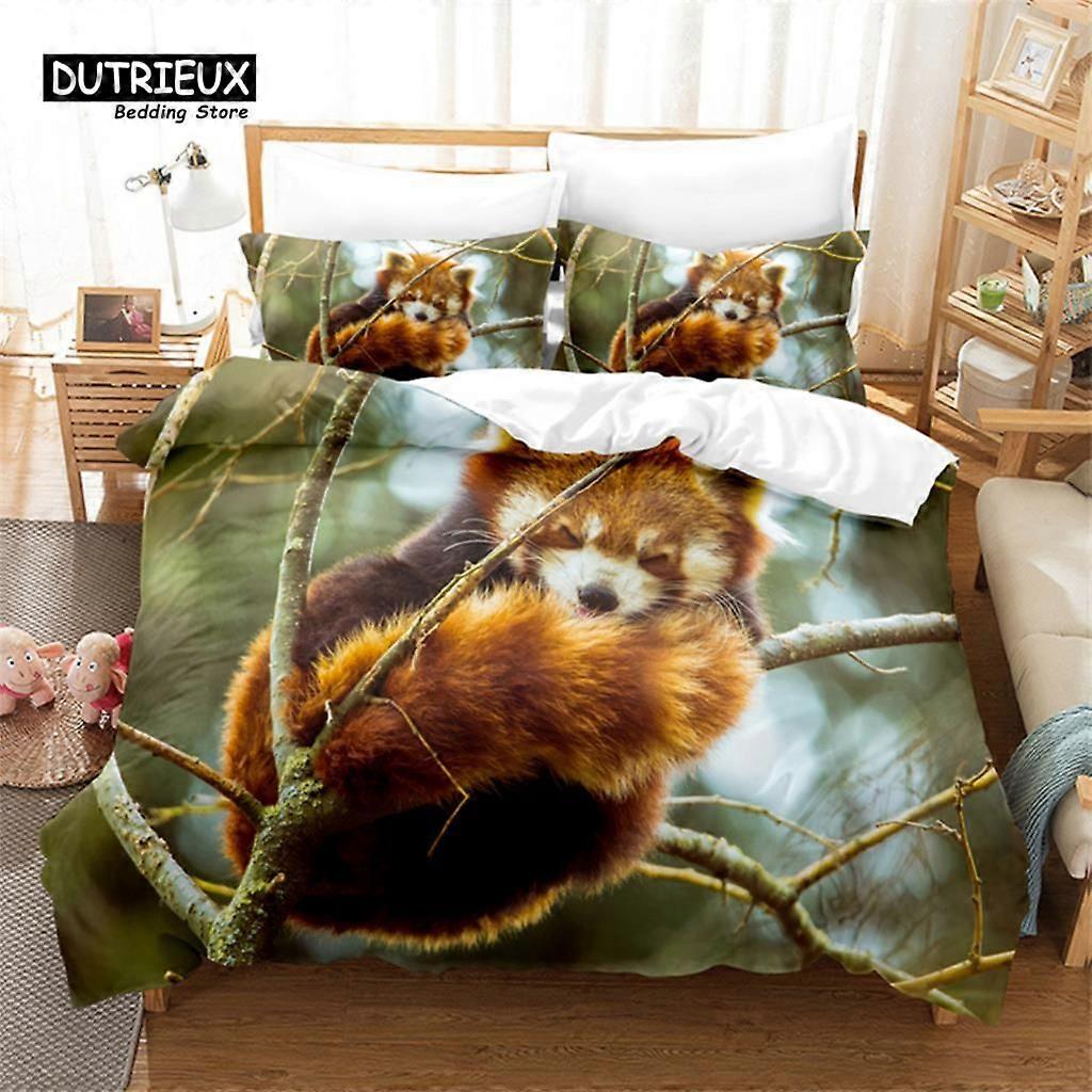 v796 Prześcieradła Zestaw pościeli z nadrukiem cyfrowym Panda, poszwa na kołdrę Panda, pościel, pościel, Queen Size, 3-częściowy zestaw pościeli Fashion Design (1 poszewka na kołdrę +