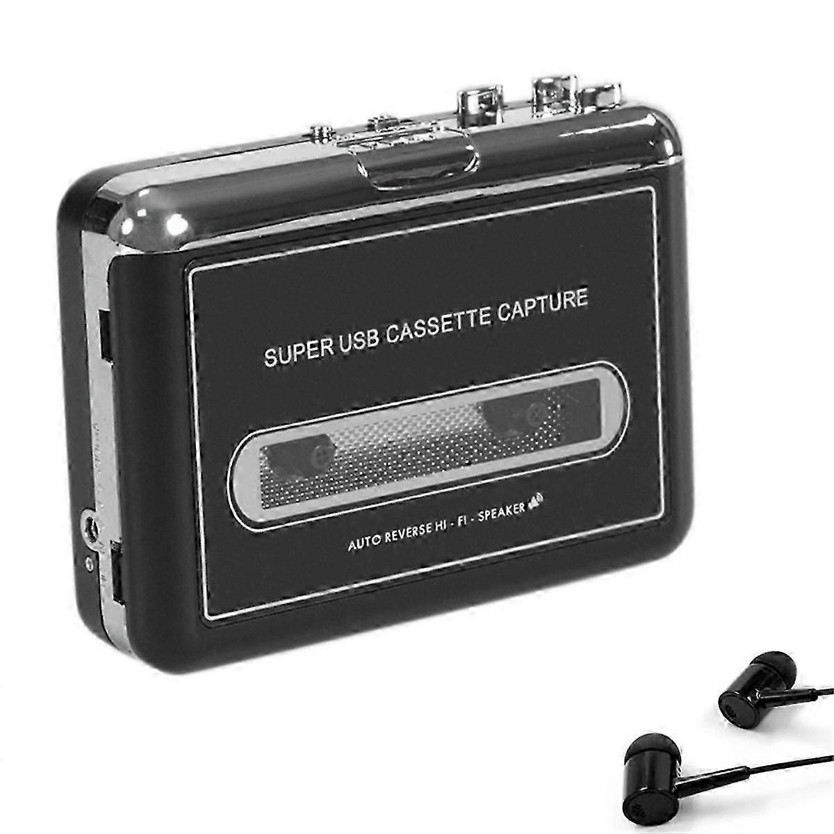 Portable Stereo USB Cassette Player Cassette Tape to MP3 Converter Recorder with Loudspeaker Captur