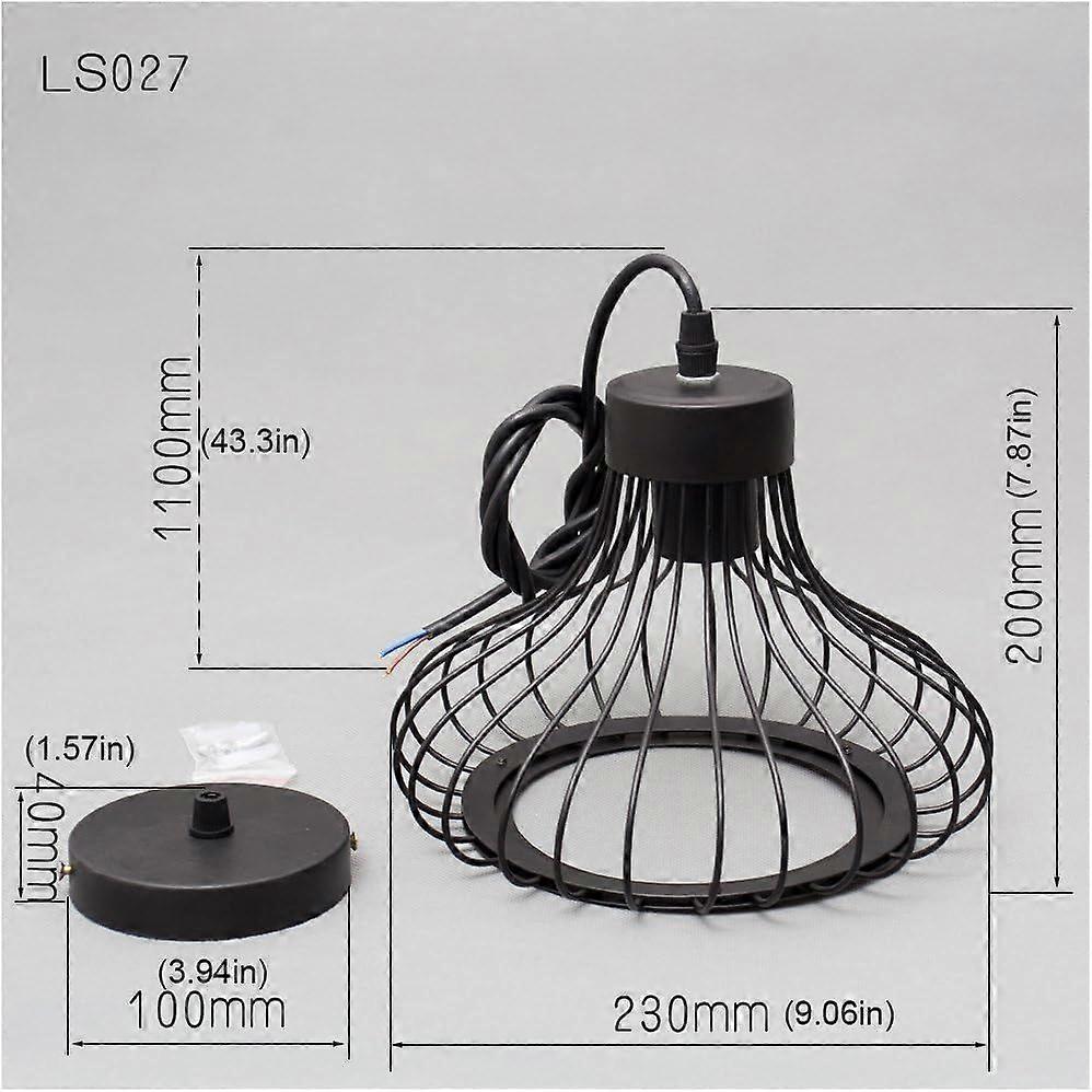 Small gourd wire chandelier black single head small disc without light source