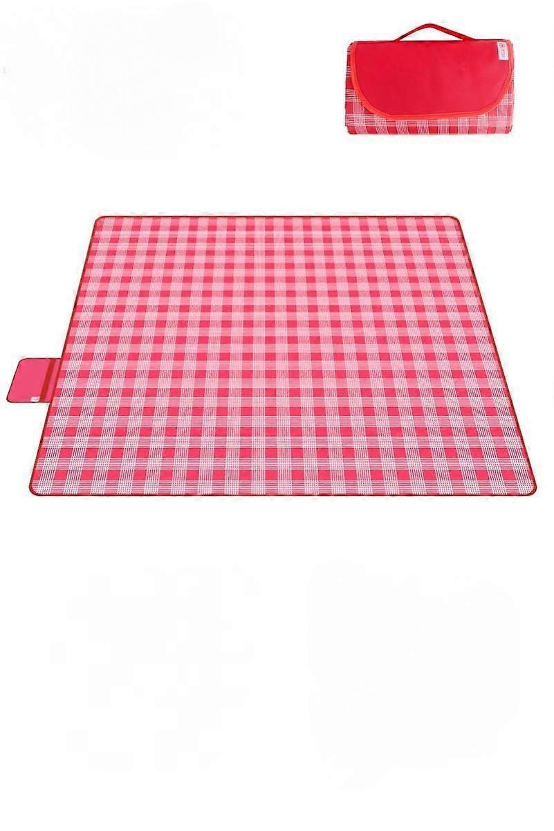 Beach Blanket Picnic Mat Oversized Waterproof Outdoor Camping Blanket Oversized Lightweight Foldable Picnic Blanket red and white 79X57"