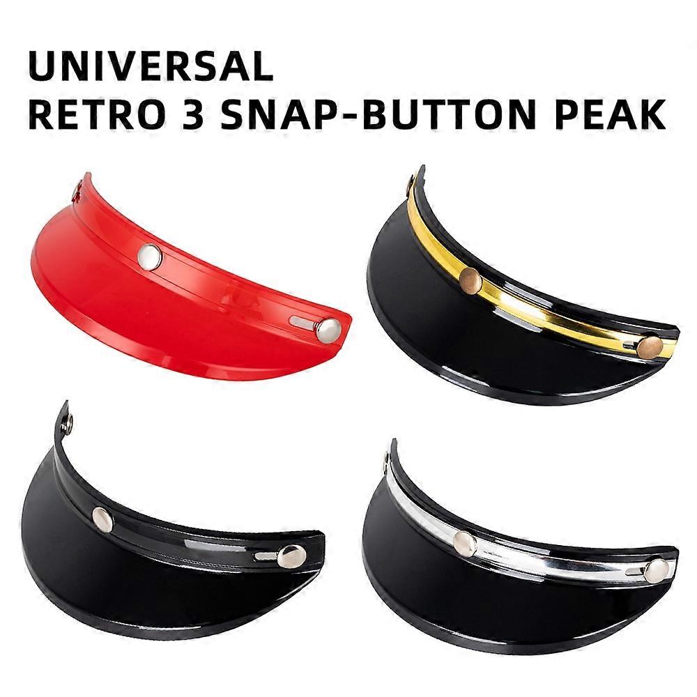 Helmet Peak Shield 3 Snap-Button Visor Flip Up Wind Shield Open Face 3/4 Retro Motorcycle Helmet Sun