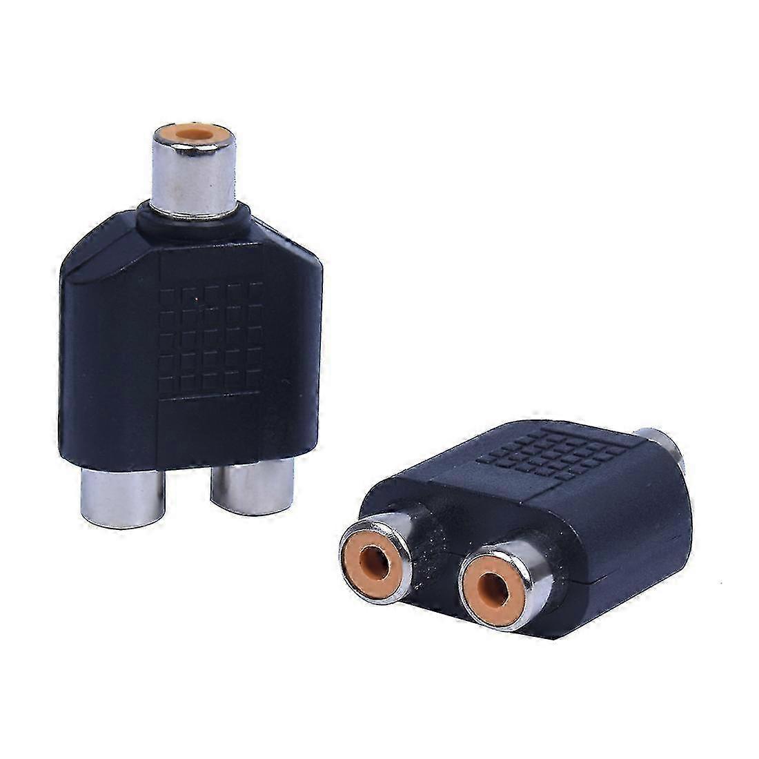 2 stk Rca Av Splitter Y Adapter 1 Hun 2 Hun, F74