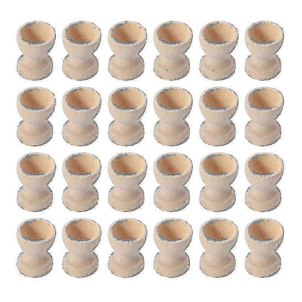 24pcs Wooden Egg Holders Egg Cups Egg Storage Holders Easter Egg Cups For Home