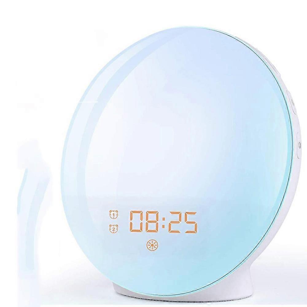 Light Alarm Clock - Sunrise Sunset Analog Alarm Clock with Two Alarms for Adults and Kids