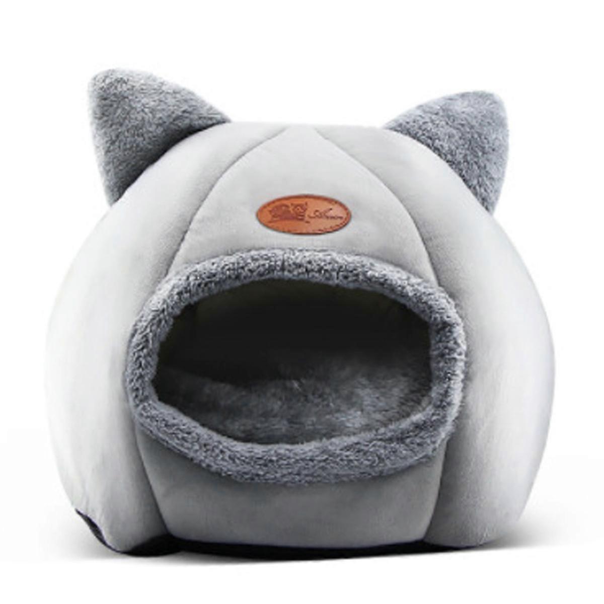 Pet House for Indoor Cats, Soft and Warm Cat Cave with Removable Cushion, Self-Heating and Breathable Design