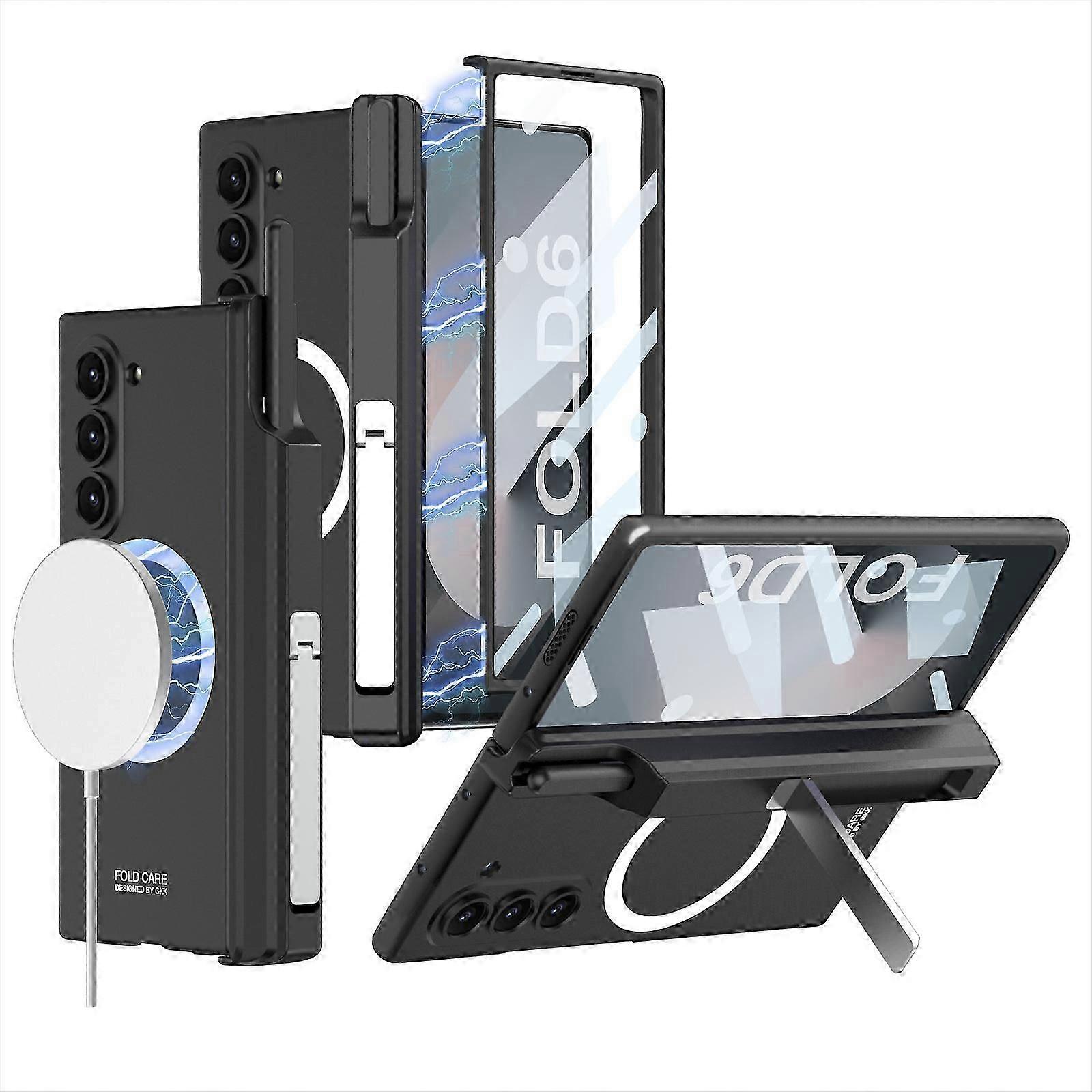 high qualityMagnetic MagSafe Case for Samsung Galaxy Z Fold 6 with Screen Protector, Pen Holder, Hinge Protection KickStand, Shockproof
