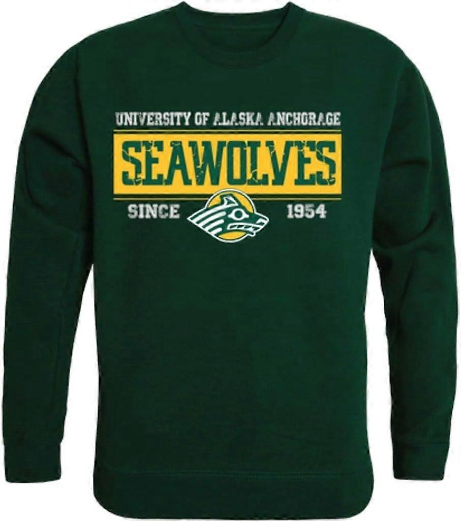 UAA University of Alaska Anchorage Sea Wolves Established Crewneck Pullover Sweatshirt Forest