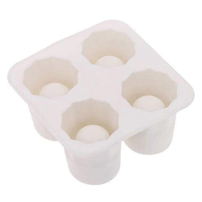 Ice Cup Maker Silicone 4 Even Ice Cup Mold Cylindrical Water Cup Ice Mould Novelty Gifts Ice Tray Summer Drinking Tool