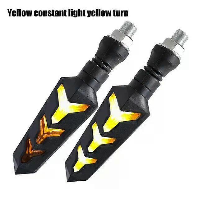 2pcs Motorcycle Turn Signal Lights Flexible Fishbone Type LED Flow Direction Indicator Signal Lights Waterproof High-percompatible for mance