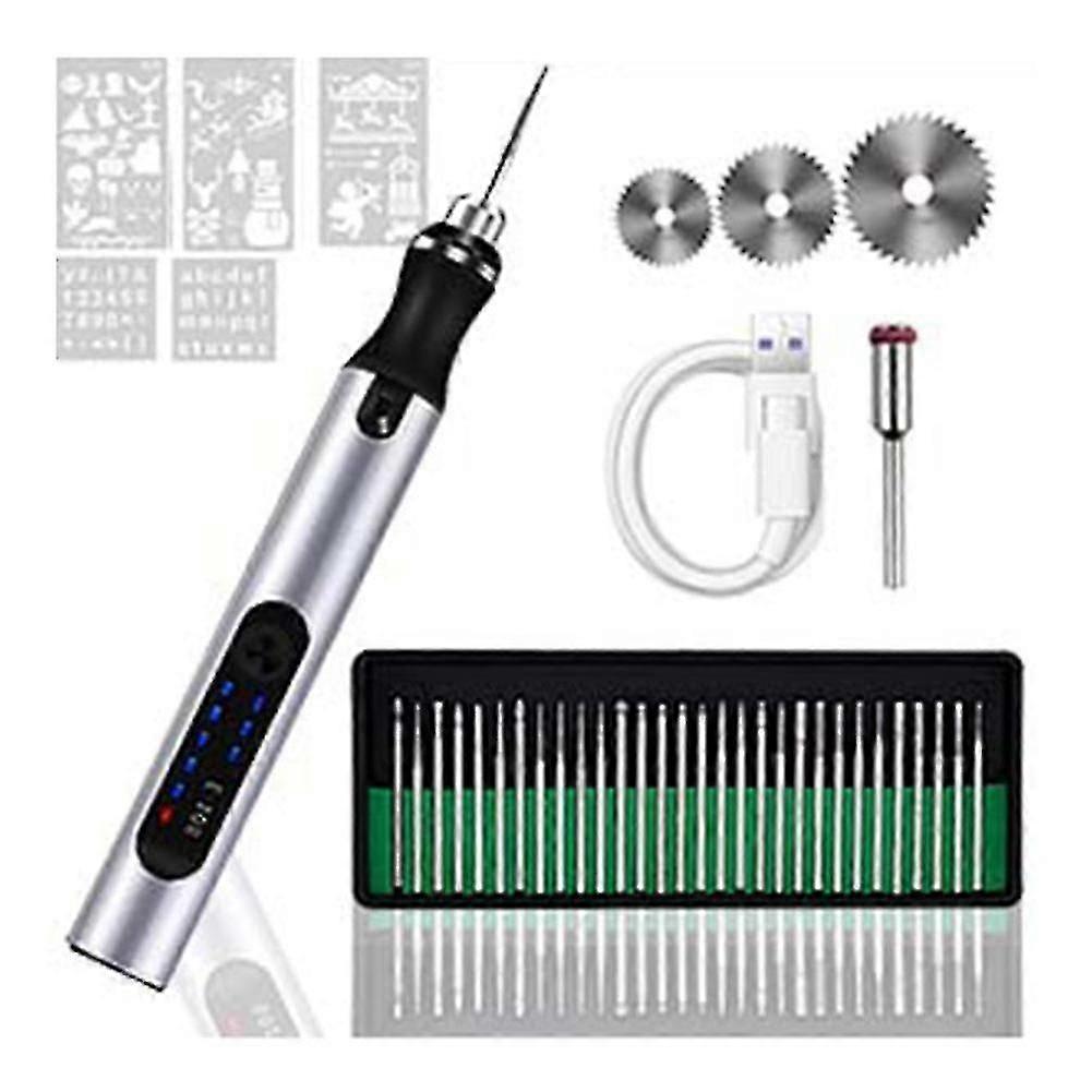Electric Engraving Pen With 36 Bits, Usb Rechargeable Cordless Engraving Machine, Diy Engraver For