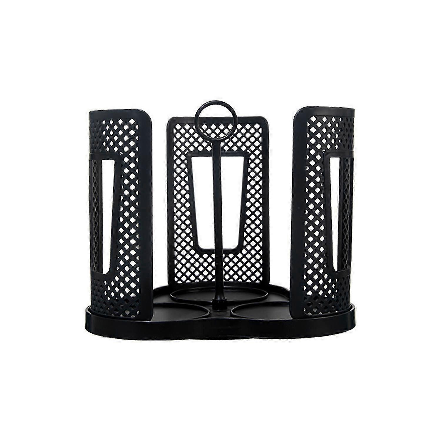 Paper Cup Holder Rotating Tray Cup Storage Dispenser with 3 Compartments Plastic Coffee Cup