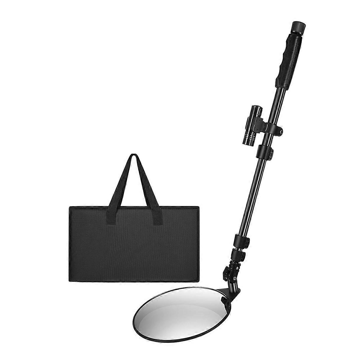 Under Vehicle Inspectionmirror with Light and Telescopic Handle Handheld Inspectionmirror for Under