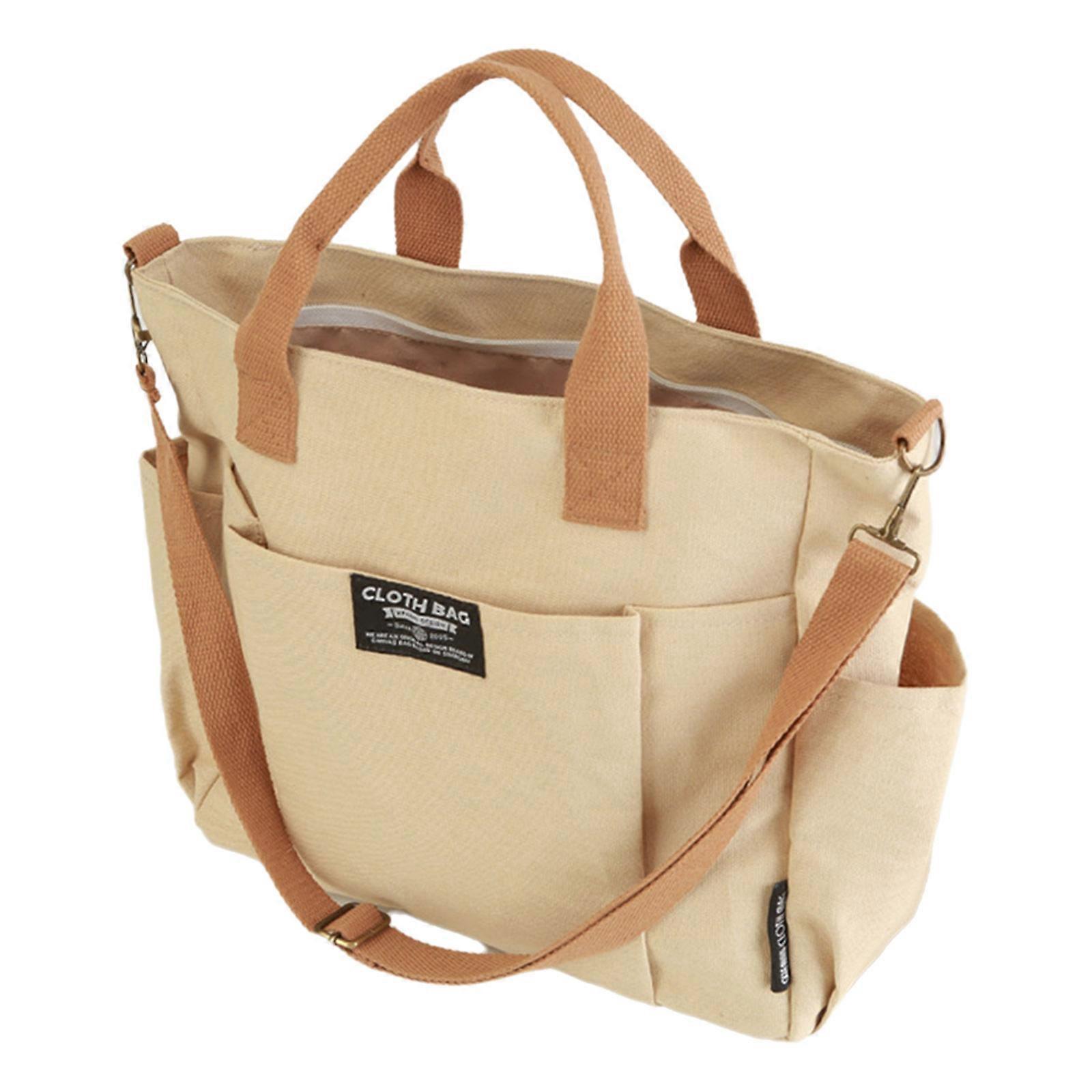 Stylish Canvas Crossbody Bag with Ample Pockets Casual Shoulder Bags Handbag for Shopping and Commuting Essential  Khaki