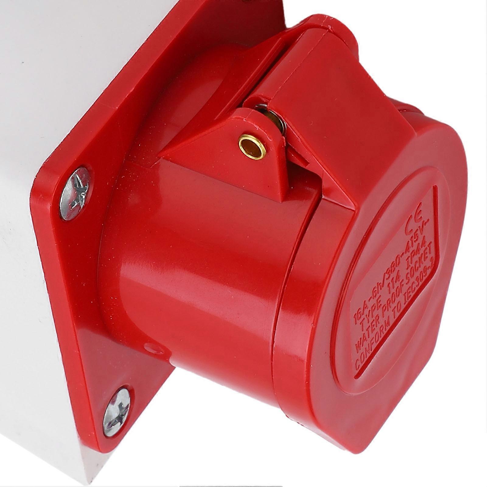 380-415V 4 Pin 16A 3 Phase Industrial Power Connector Waterproof Socket (3P+T)
