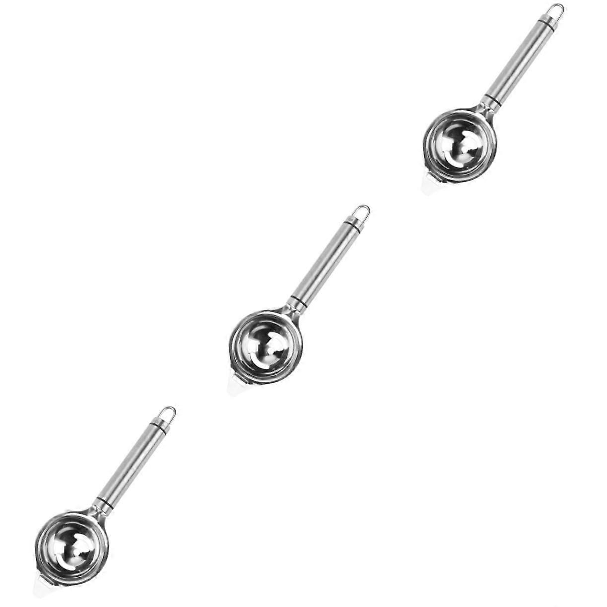 3pcs Whisk Machine Egg Separator Set, Stainless Steel Yolk White Extractor, Semi-Automatic Mixer, Kitchen Strainer Tool