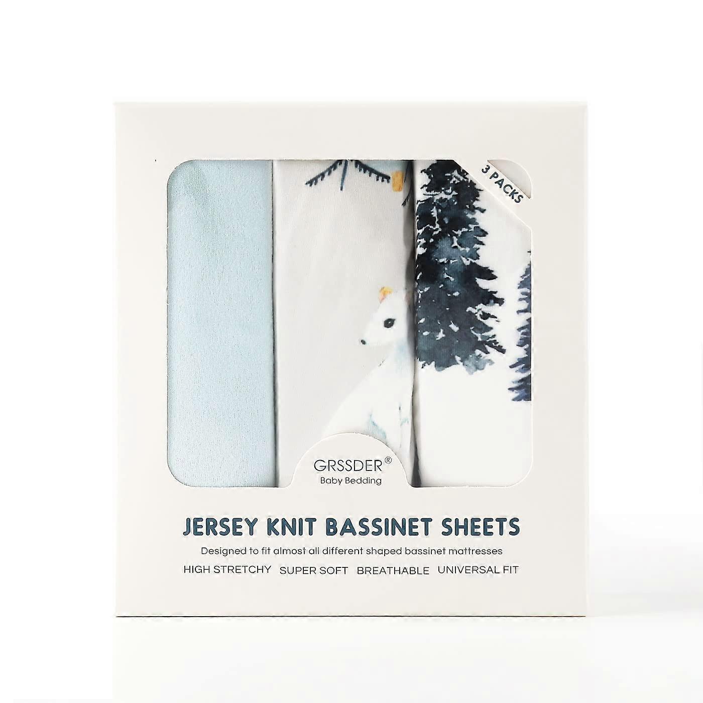 GRSSDER Stretchy Ultra Soft Fitted Bassinet Sheet Set Pack