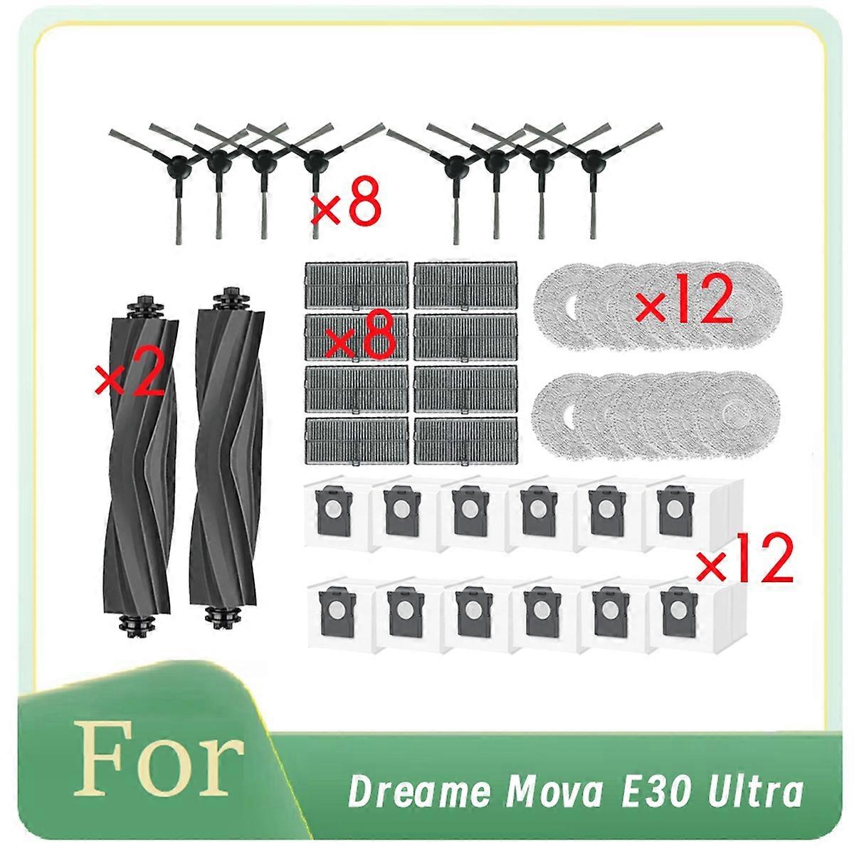 42 Pcs for E30 Ultra Roller Side Brush HEPA Filter Mop