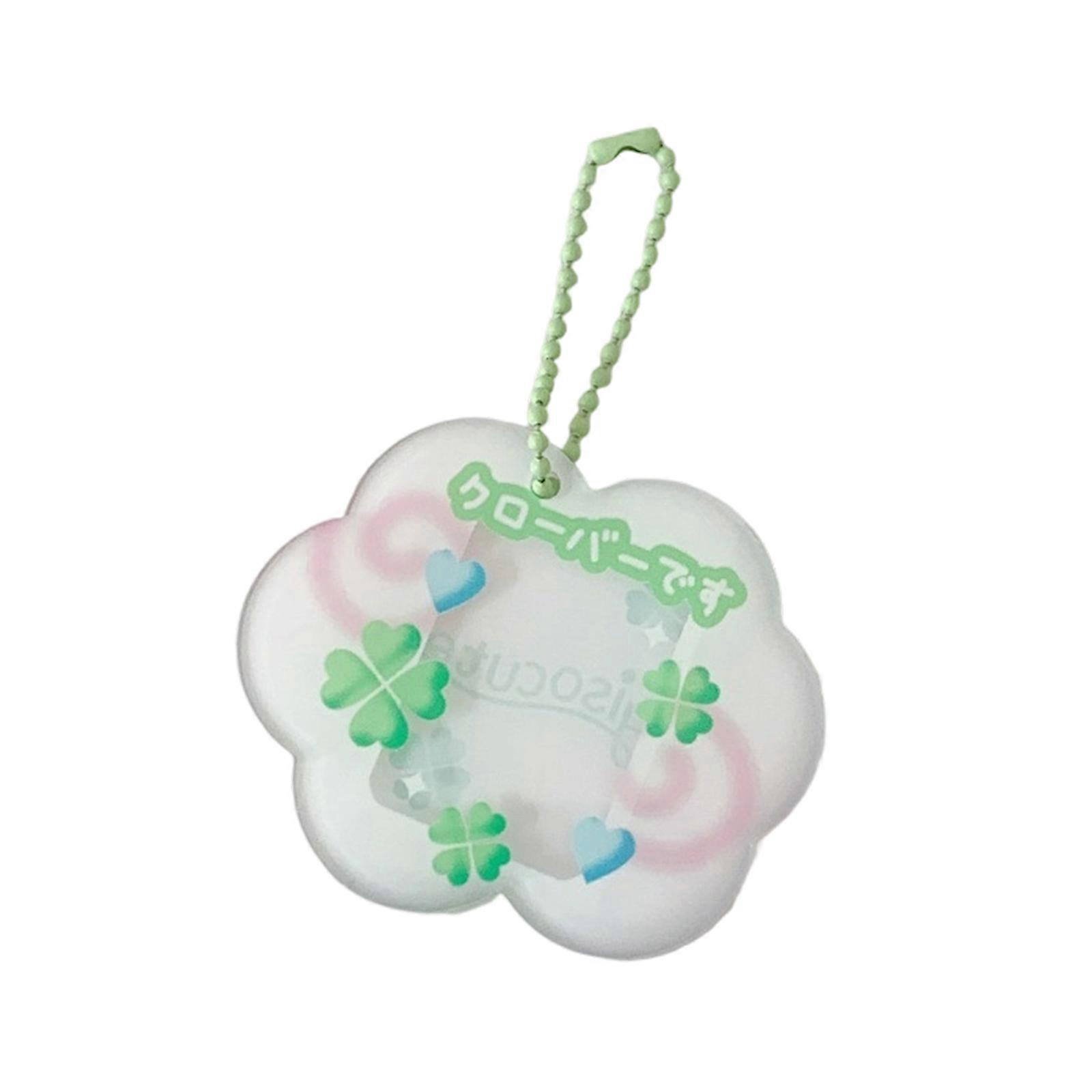 Sturdy Scratch Resistant Clovers Themed Photo Card Holder Hanging Ornament with 1 Inch Frame for Travel and Daily Use