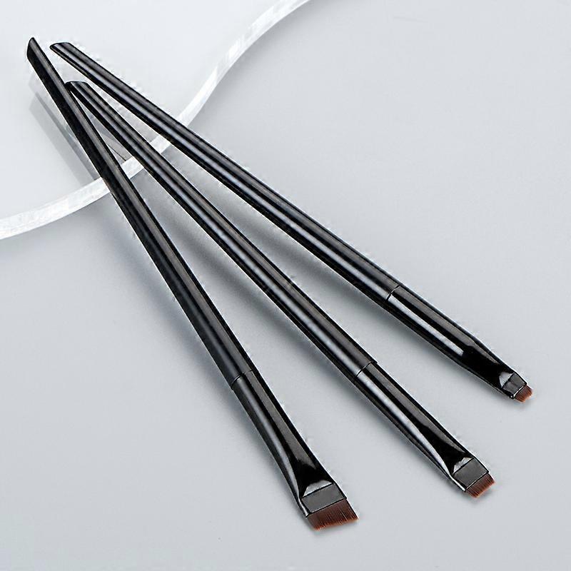 Karsyngirl 3-Piece Makeup Brush Set, Eyeliner and Eyelash Brush, Eyebrow Brush, Contour Brush, Portable Wool Fiber, Wooden Makeup Brushes