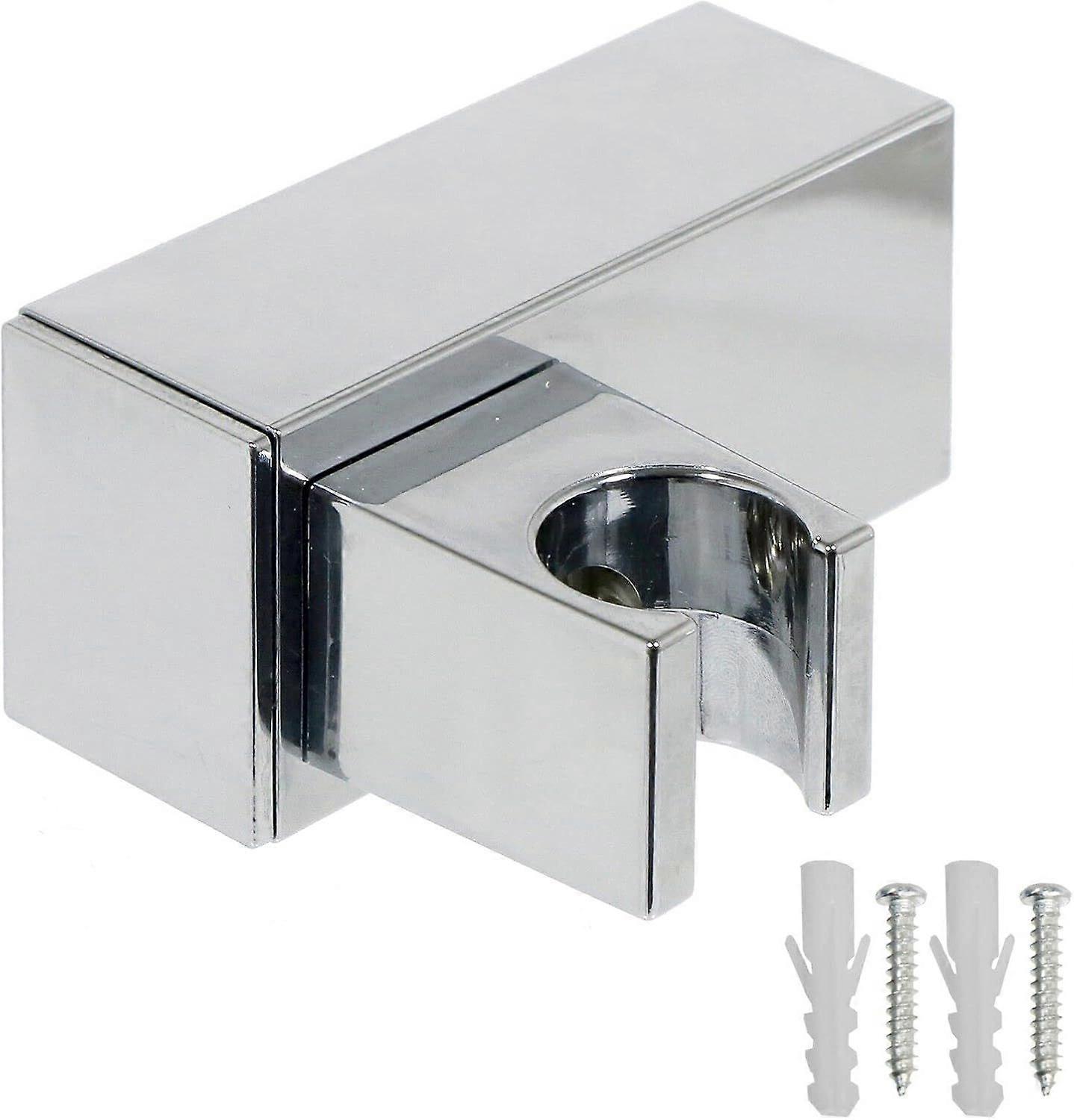 Shower Head Adjustable Square Angled Chrome Bracket Handset Holder