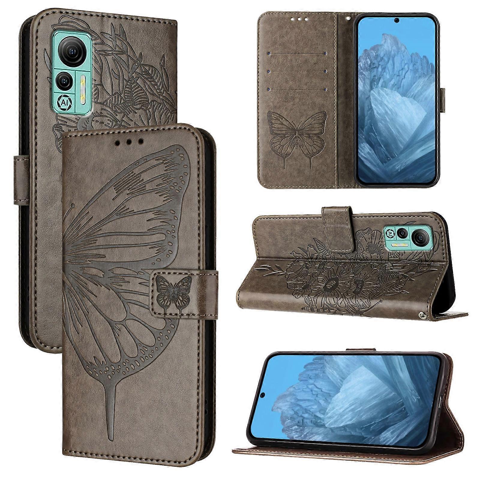 Embossed Butterfly Leather Phone Case For Ulefone Note 14