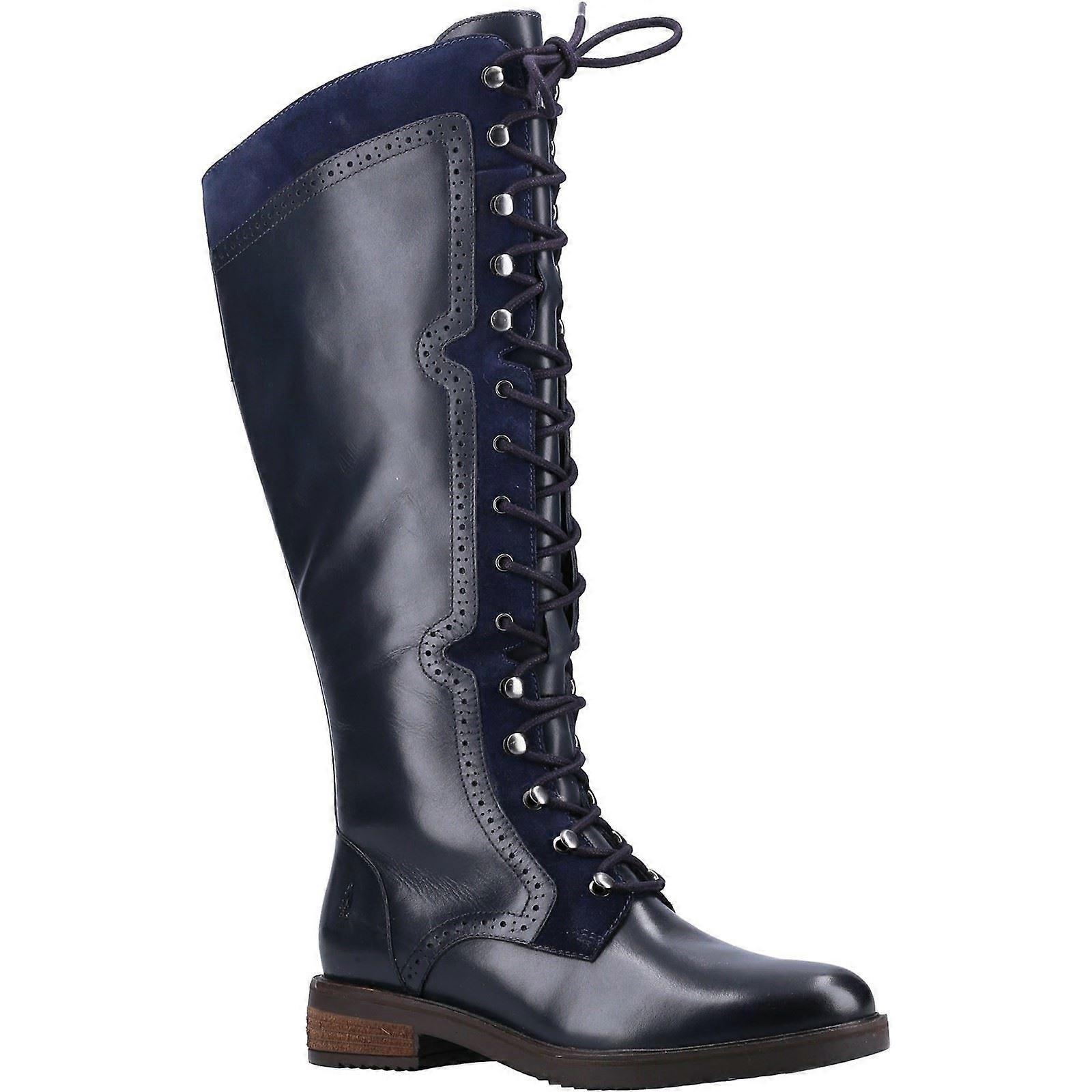 Hush Puppies Rudy Navy Leather and Suede Female Ladies Long Boots-10