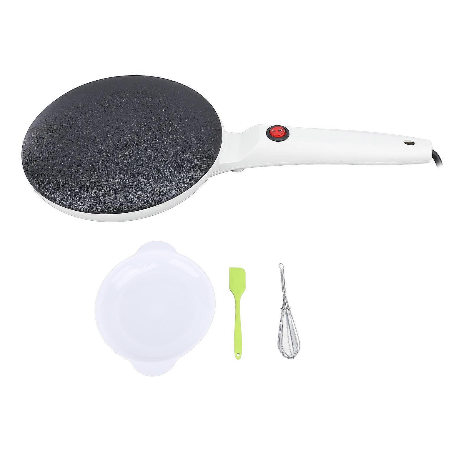 Electric 8 Inch Nonstick Maker Machine Auto Temperature Control Crepe Pan with Long Handle for Pancakes Omelets