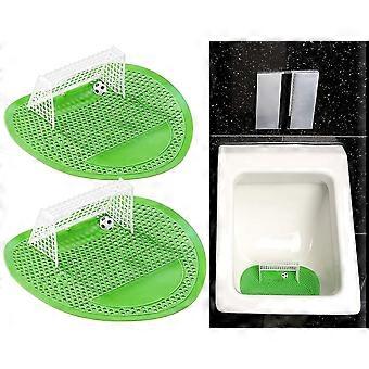 2stk urinalskærme, fodboldmål urinal si, 18,5 x 18,5 cm duftende urinal skærm Stænk beskyttelse mod lugt