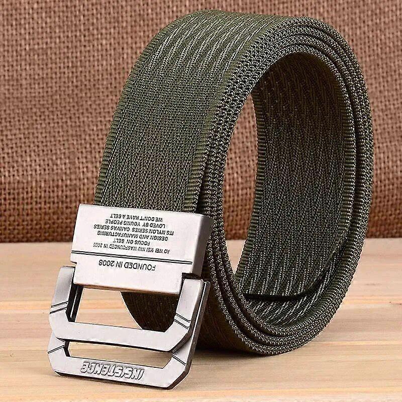 MEDYLA Canvas Belt Men's Belt Alloy Double Buckle High Quality Soft Nylon Belt Ladies Casual Personality Belt SHK10