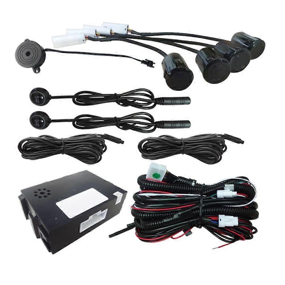 Blind Spot Car Mirror Sensor System with 4 Sensors for Lane Change Detection and Safe Driving - Black