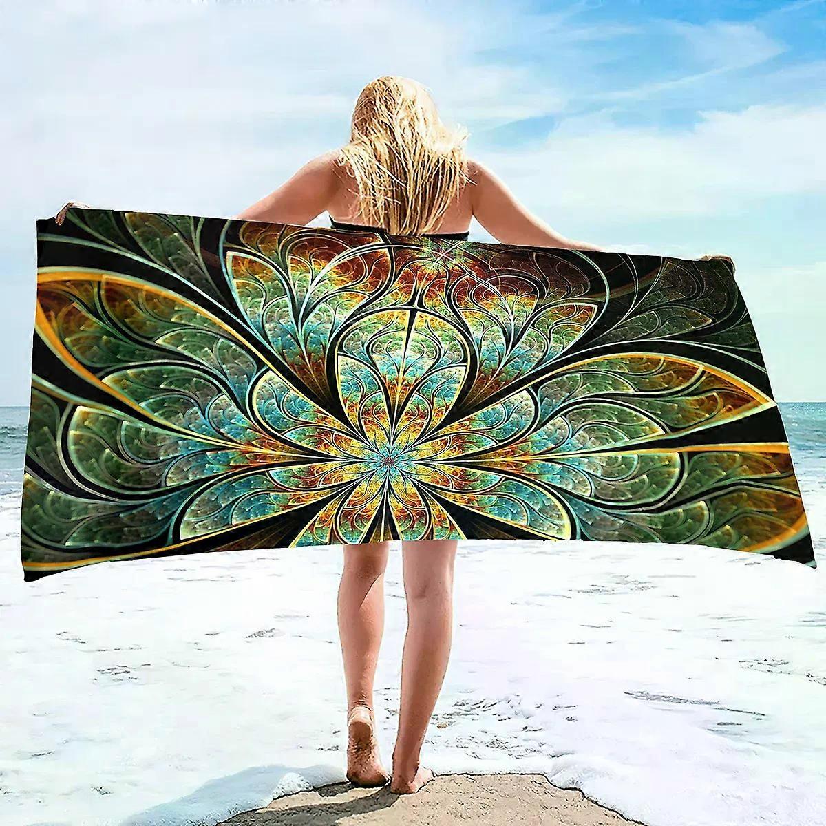 Boho Mandala Microfiber Beach Towel Oversize Extra Large Quick Drying Quick Fast Dry Sand Free Proof Pool Towel Lounge Cover