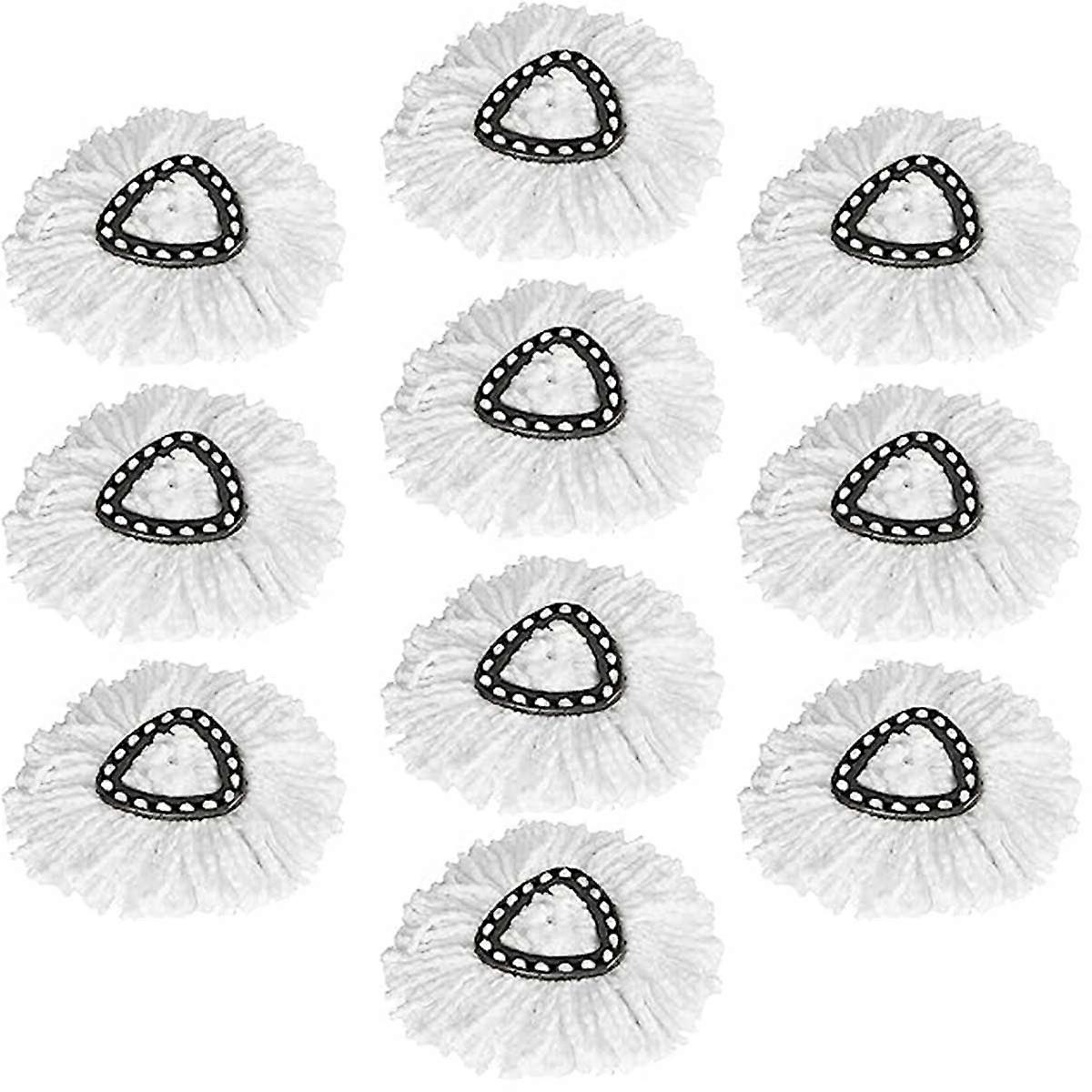 O-Cedar Spin Mop Replacement Head 10 Pack Triangular Microfiber Easy Wring 1 Tank System White Mop Refill