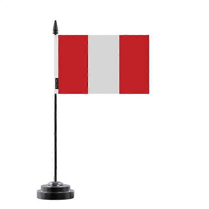 Table Flag - Multicolored - Peru - 14 x 21 cm - Plastic Pole - Double-Sided Print