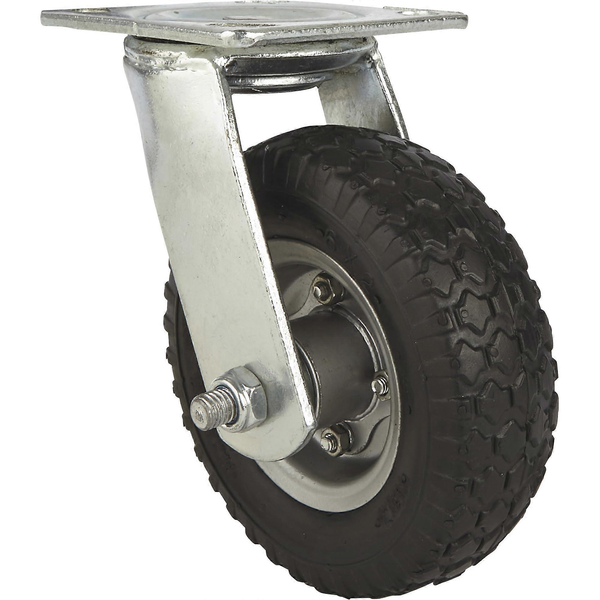 6in. Swivel FlatFree Rubber FoamFilled Caster 200Lb. Capacity, Knobby Tread