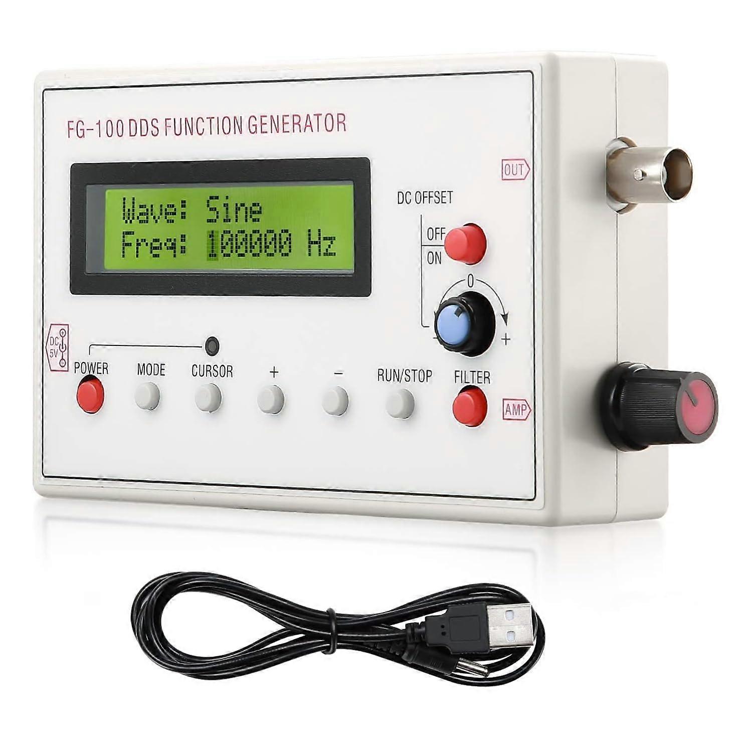 1HZ500KHz DDS Function Signal Generator, Frequency FG100 Generator with Filter