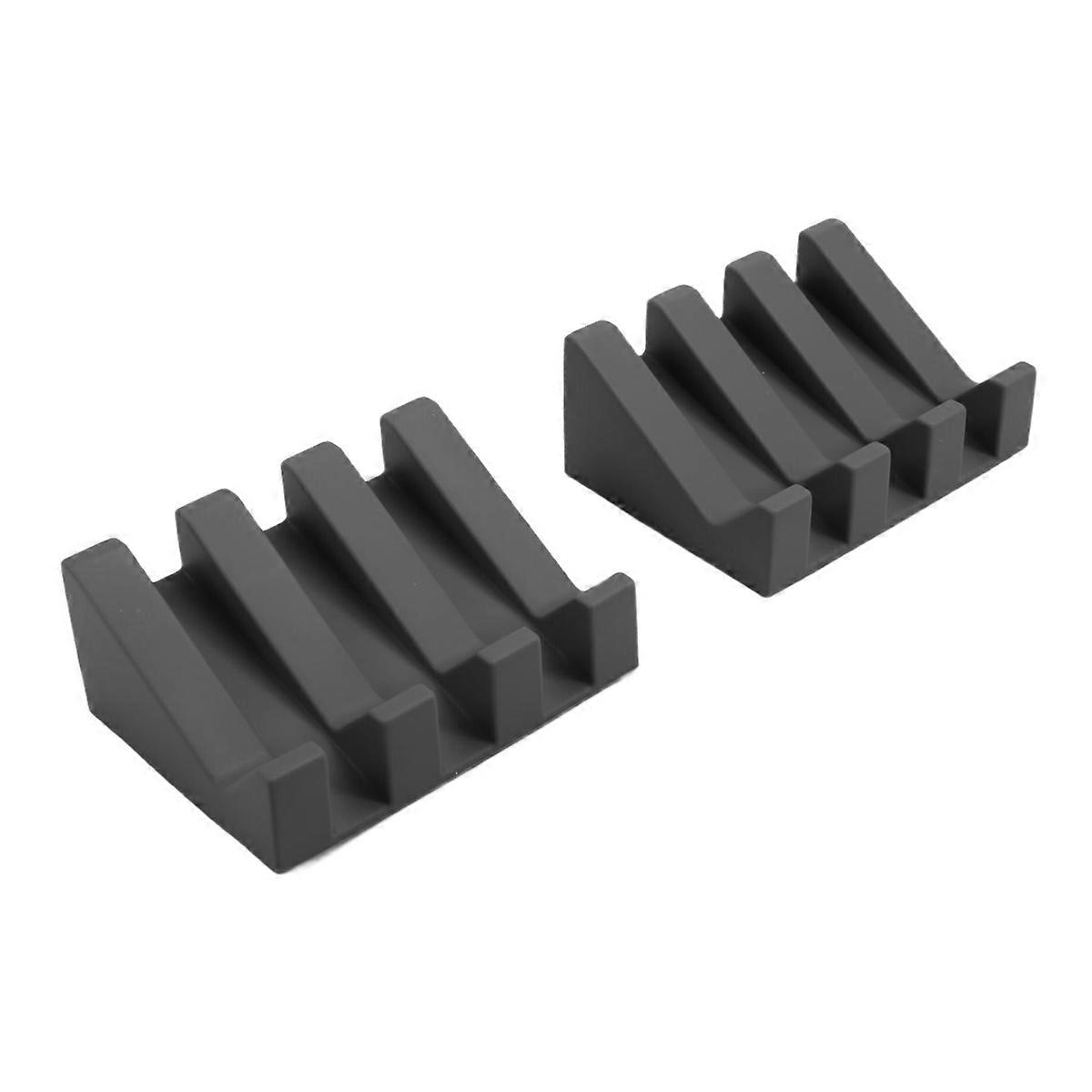 2Pcs Silicone Soap Dish with Drain, Shower/Bathroom Soap Rack (Gray)