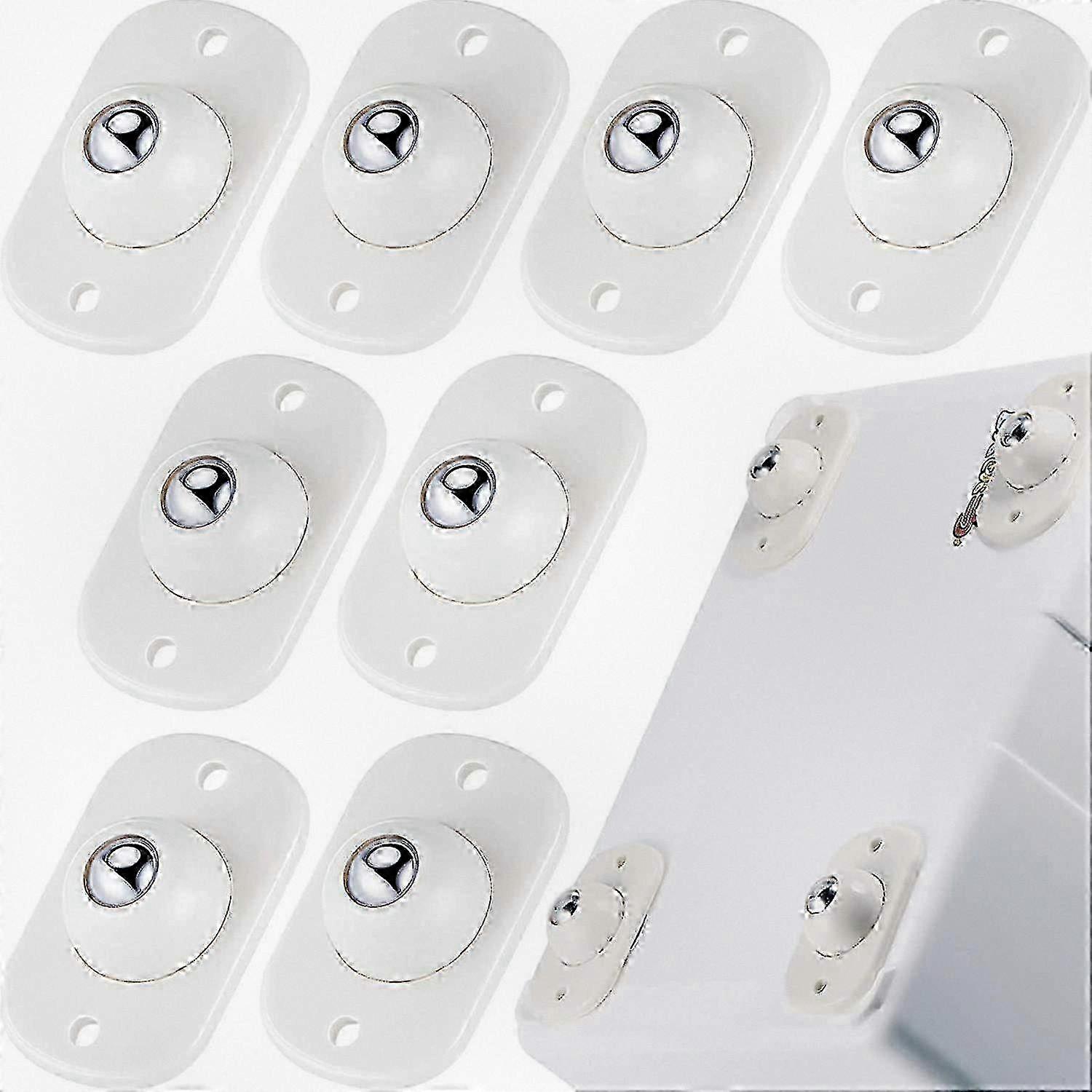 8 Pieces Self Adhesive Caster Wheels with 360 Degree Rotation, Suitable for Storage Boxes and Furniture, Mini Swivel Design in Stainless Ste