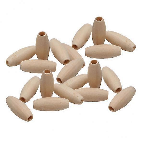 4 x 20 perles ovales en bois naturel pour la création de bijoux et le bricolage