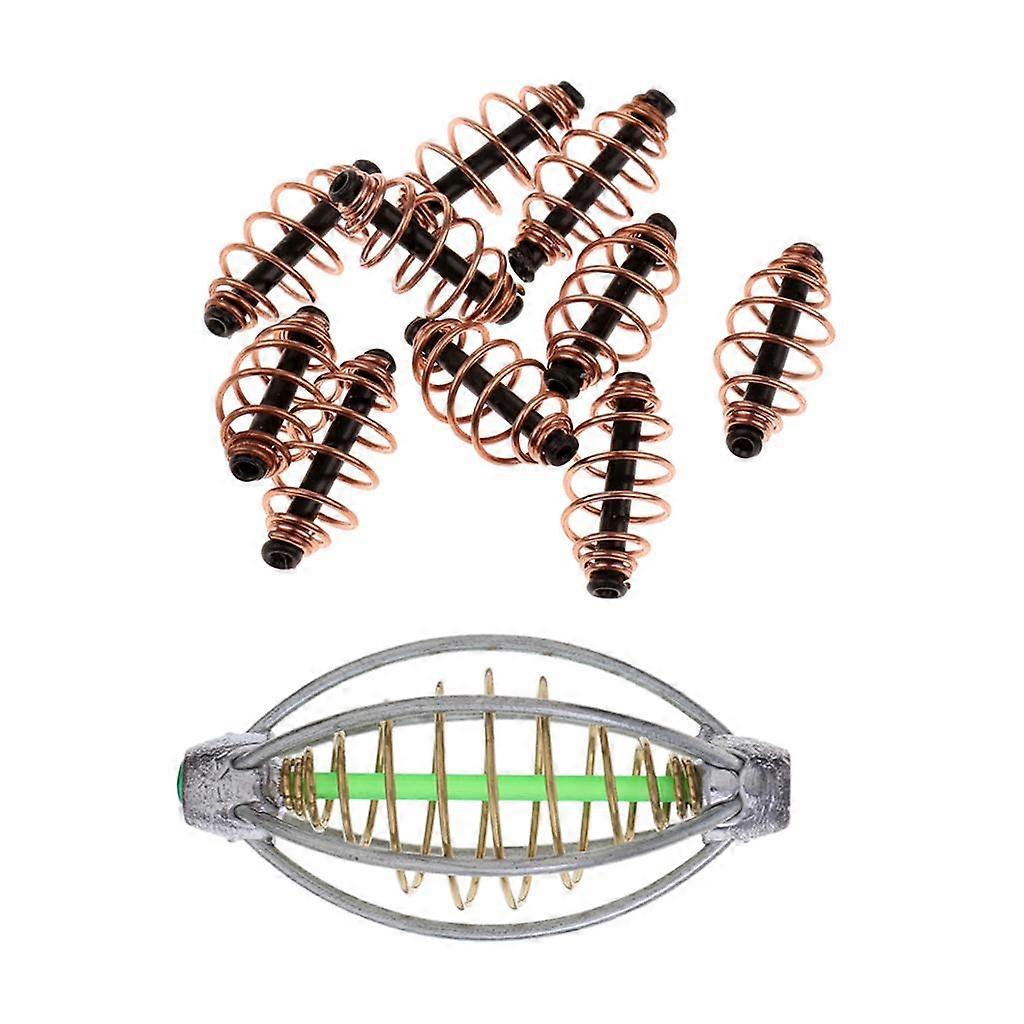 Balıkçılık Tuzağı Sepet Yem Atıcı ve 10 Adet Metal Baharlı Balıkçılık Besleyici Kafesi